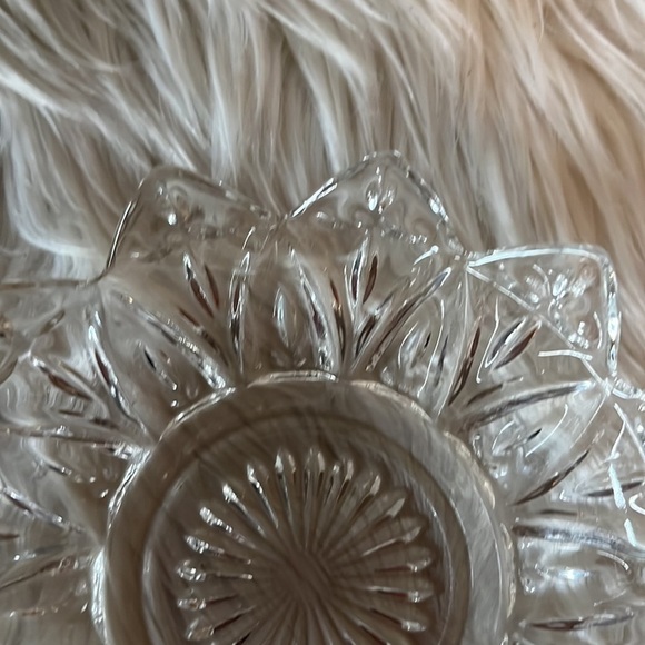 Vintage Federal Clear Glass Flower Petal 5.75” Plate - Picture 3 of 5